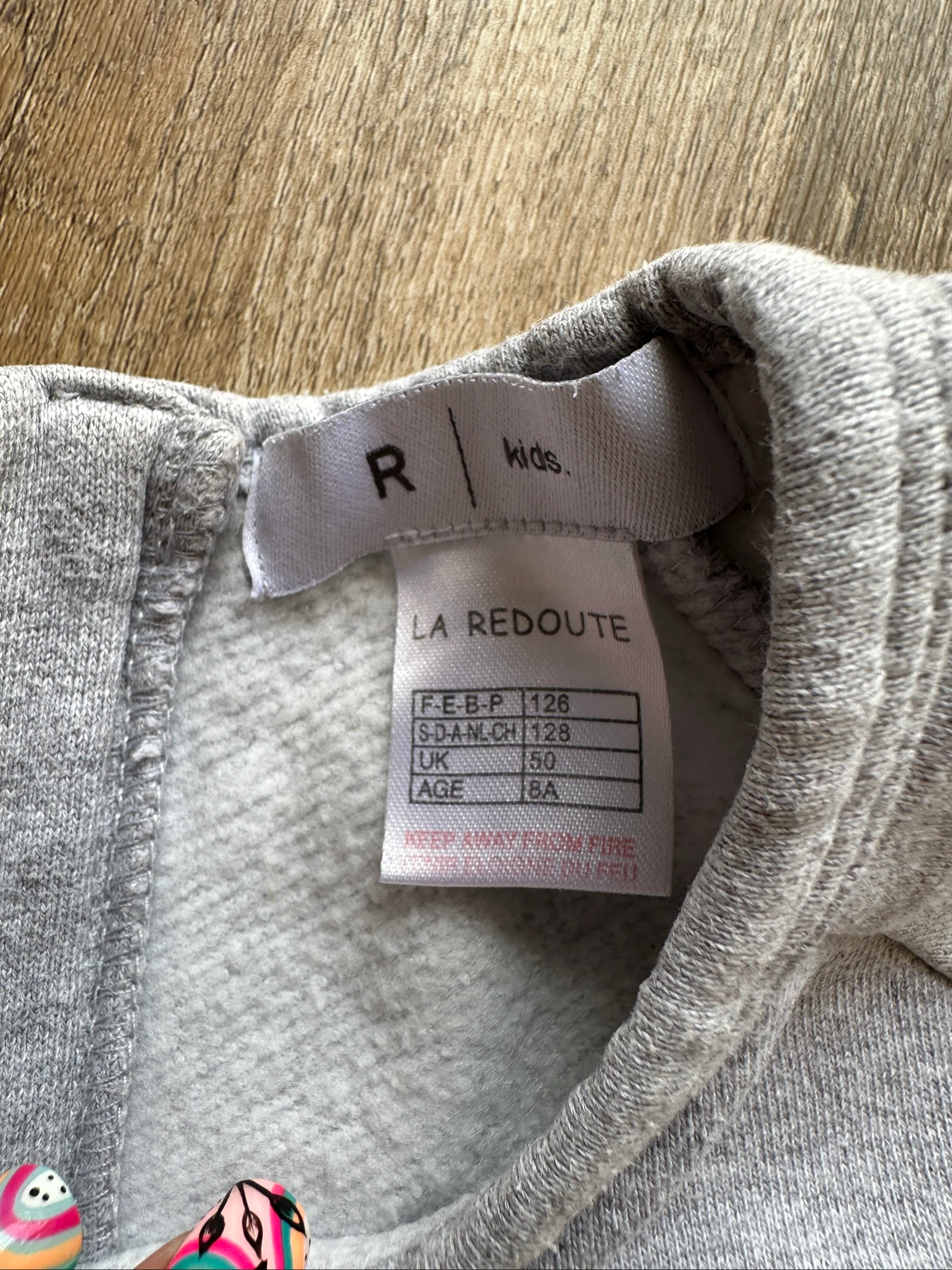 Robe sweat grise La Redoute Kids – 8 ans – Strass – photo 3
